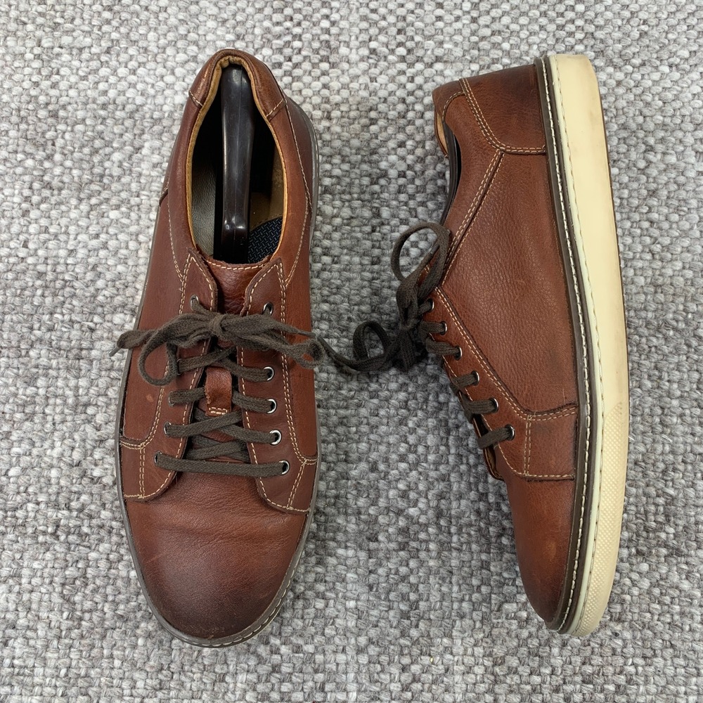 Johnston & Murphy Sneaker Mens 10.5M Brown Sheepskin Leather 25-3610